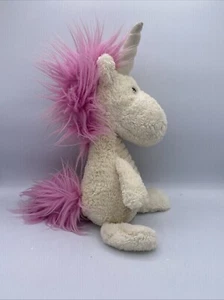 "Muñeco de peluche Jellycat London Ursula unicornio rosa melena difusa pana vientre 12""" - Imagen 1 de 6
