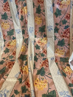 Vtg Coated Cotton Chintz Fabric Geranium Osborne & Little 3.7m Regency Floral - Image 1 of 4