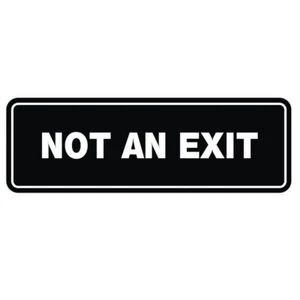 Standard Not An Exit Sign - Black - Small 2" X 6" - Picture 1 of 6