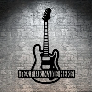 Personalized Guitar Name Metal Sign. Custom Music Room Wall Decor Gift - Picture 1 of 6