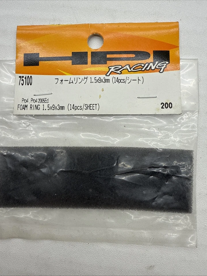 (HPI 75100) Pro4 Foam Ring 1.5x9x3mm 14 pcs/sheet B32 - Image 1 of 1
