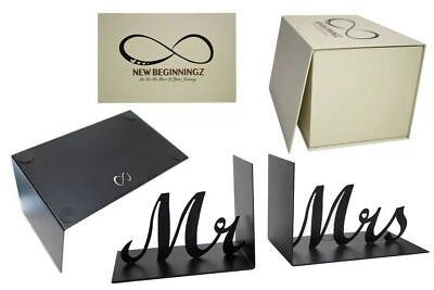 Sujetalibros metálicos Mr & Mrs | Gran regalo para recién casados | NewBeginningz | Idea de regalo Foto 1 de 4