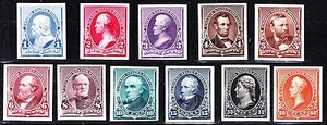 US 219P4-229P4 1890 Issue Proofs on Card VF-XF NH w/ Carmine 2c SCV $620 (001) - Picture 1 of 2
