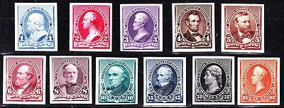 US 219P4-229P4 1890 Issue Proofs on Card VF-XF NH w/ Carmine 2c SCV $620 (001) - Image 1 of 2