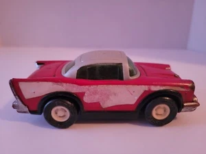 š„ VINTAGE 1980 BUDDY L PRESSED STEEL + PLASTIC RED 57 CHEVY CAR TOY #457 - Picture 1 of 6