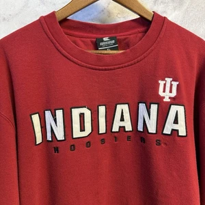 Vintage Indiana University Sweatshirt Mens XL 26x26 Red Crew Neck Embroidered - Picture 1 of 10