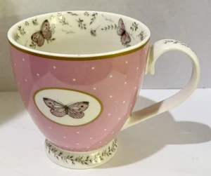 THE ENGLISH MUG CO. FINE CHINA 12 oz. TAZZA CON PIEDI CAFFÈ/TÈ ~ BELLA! - Foto 1 di 6