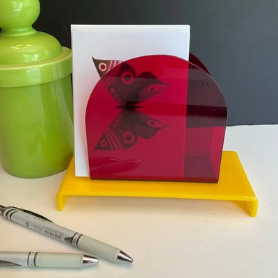 VTG lucite bent Acrylic Napkin file letter holder 80s memphis Postmodern Curves - Image 1 of 4