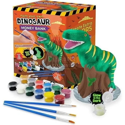 Original Stationery Paint Your Own Dinosaur Money Bank Craft Kit with Ceramic - Image 1 of 4