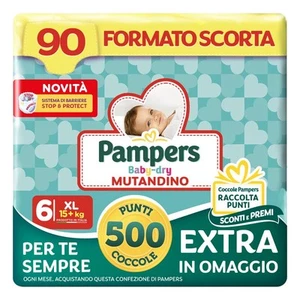 Pampers Baby Dry Mutandino XL 500 Punti Coccole extra in omaggio Taglia 6 (15 - Foto 1 di 8