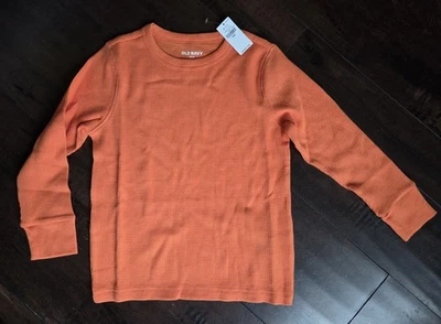 NWT Old Navy Kid's Long Sleeve Thermal Shirt, Orange, Size XS (5) - Image 1 of 4