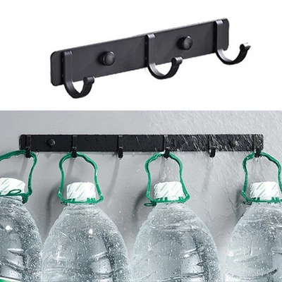 New Useful Bathroom Hooks Rack High Quality Kit 3/4/5/6 Hooks Aluminum - Image 1 of 4