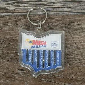 Ohio Lotterie Mega Millions Acryl Schlüsselanhänger mit Zahlenauswahl Ball - Bild 1 von 6