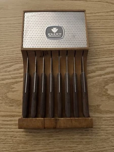 Coltelli da bistecca vintage in selce inox vanadio - 8 con supporto da parete made in USA - Foto 1 di 7