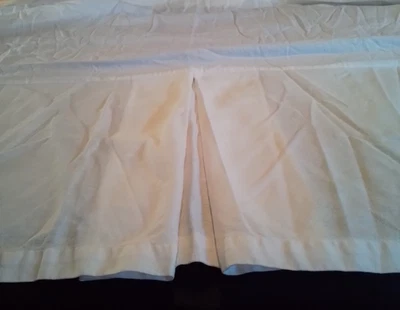 Saia cama queen size Pottery Barn branca poeira babado algodão linho roupa de cama sob medida - Imagem 1 de 4