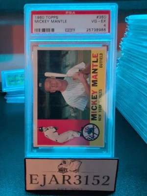 Mickey Mantle 1960 Topps #350 PSA 4 Foto 1 de 2