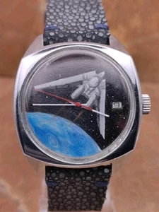 Piece Unique Vintage Watch Raketa 2614 Artwork Handmade Space USSR Men - Picture 1 of 14