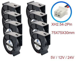 2/4/8pcs Ventilateur Radial CPU Ventilateur Refroidisseur de Composants 5/12/24V Fan Cooler 2Pin 75mm - Photo 1/13
