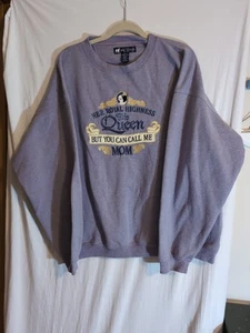 *Distressed* Women's 2X Big Dogs Dog Mom Embroidered Purple Crewneck Sweatshirt - Picture 1 of 7