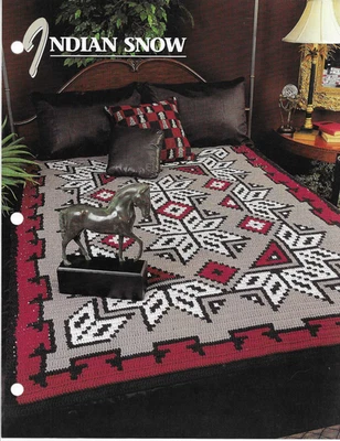 Indian Snow Afghan Annie's Crochet Quilt Afghan 305-1-02 - Image 1 of 2