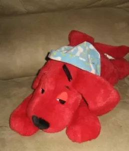 16 Zoll elektronischer Gutenachtschnarchen Clifford großer roter Hund Stofftier Plüsch mit blauer Nachtmütze - Bild 1 von 1