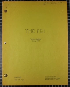1971 Original TV Script THE FBI "Bitter Harbor" Story #277 Work Copy Warner Bros - Picture 1 of 8