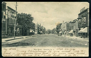 Dansville New York ny Main Street 1900s old postcard - Picture 1 of 2