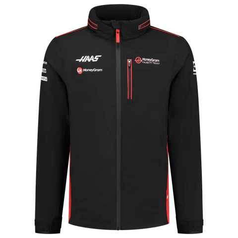 Haas Racing F1 2023 Men's Team Lightweight Rain Jacket - Black Cover
