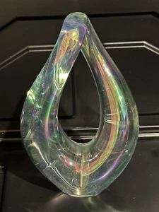 Robert Eickholt opalescent art glass Loop Sculpture Sign/dated 1997 - Picture 1 of 5