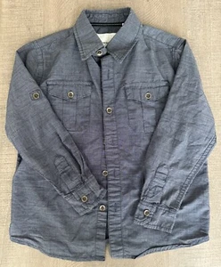 paper denim &cloth Boy's shirt Blue long sleeve front pockets size 5 toddler - Picture 1 of 6