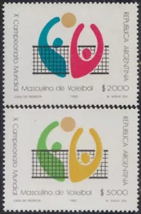 Argentina 1324/25 1982 10º Campeonato del mundo de Voleibol MNH - Imagen 1 de 1