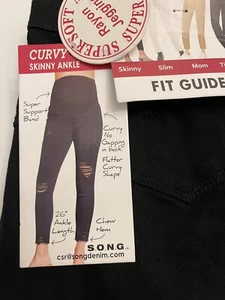 CANCIÓN Maternidad Mujer Leggings Jeggings Talla Pequeña Negro Rayón Jegging Denim - Imagen 1 de 7