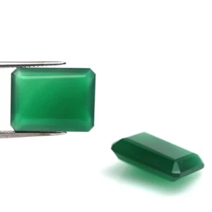 22.55 CT. Unheated Pair Green Agate Botswana Octagon - Picture 1 of 4