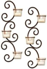 San Miguel Set of 2 Classic Wall Sconces with Teacup Candle Holders