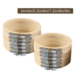 12Pcs Bamboo Embroidery Hoops Embroidery Rings for Handy Sewing Needle Craft - Picture 1 of 24
