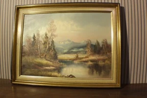 Gemälde Öl Bild auf Leinwand, Landschaft, F. Freitag #5442 - Bild 1 von 10