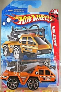 2010 Hot Wheels #174 Race World-Movie Stunts 4/4 FLAME STOPPER Orange w/Lrg 5 Sp - Picture 1 of 4