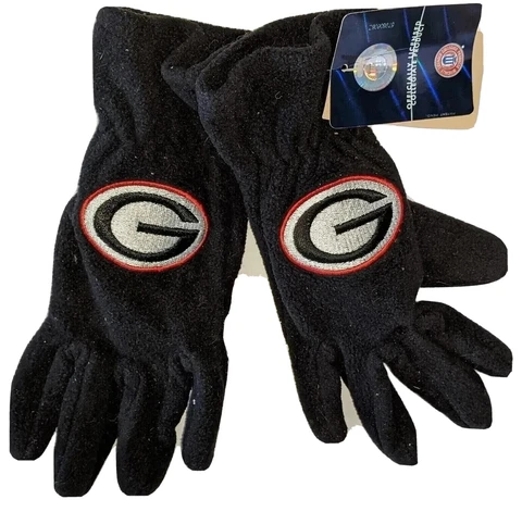 Georgia Bulldogs Ladies Fleece Gloves, NCAA , O/S,  Black Cover