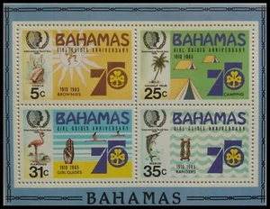 128. BAHAMAS 1985 STAMP M/S ANNIVERSARY OF GIRL GUIDES, BIRDS, FISH. MNH - Picture 1 of 1