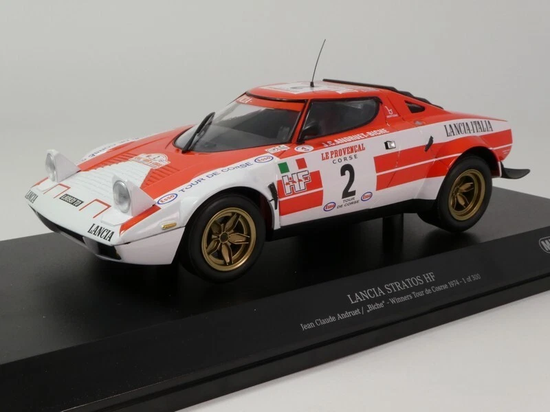 MINICHAMPS 155741702 1/18 LANCIA STRATOS Vincitore Tour De Corse 1974 Vettura