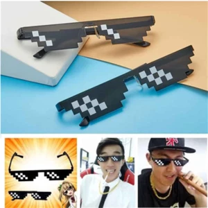 Cool Thug Life Glasses Unisex Mosaic 8 Bit Pixel Deal With IT Sunglasses Mlg Kit - Picture 1 of 18