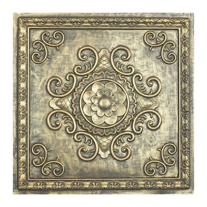 Paint finish chippy art ceiling tile Embossed wall panel PL08 ancient gold 10pcs - Picture 1 of 23