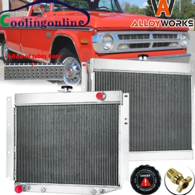 3Row Radiator For 69-71 Dodge D/W Series D100/200/300 W100/200/300 Pickup 6.3 V8 - Image 1 of 4
