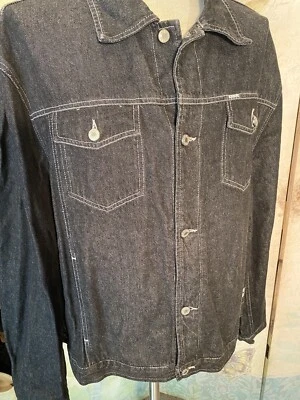 Iceberg Jeans Denim Trucker Chaqueta Negra talla 56 XL guc 90’s Streetwear Foto 1 de 4