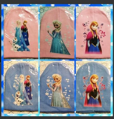 Toddler Baby Girls  Beanie hat Blue or Pink FROZEN Winter Magic Elsa/Anna - Image 1 of 4