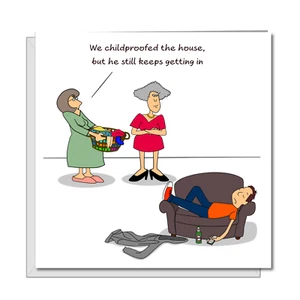 Funny Birthday Card Mothers Day Son Husband Children Returning Swizzoo Cheeky - Picture 1 of 7