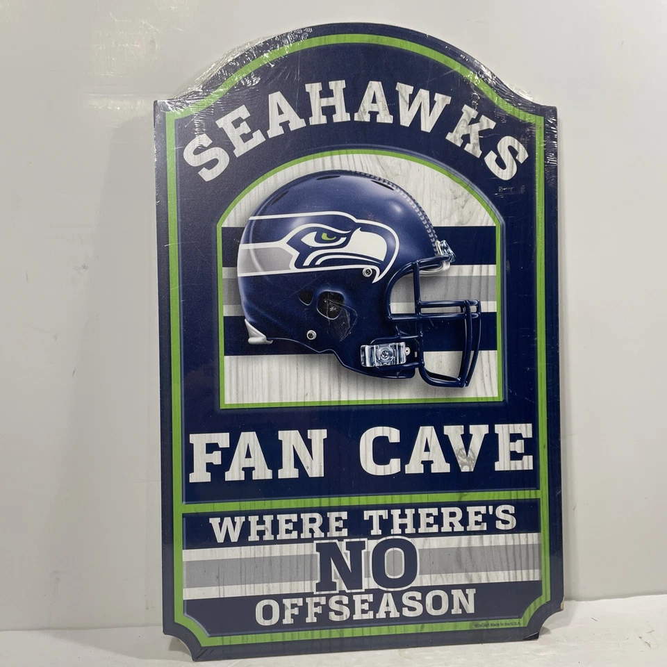 Настенный знак Seattle Seahawks FAN CAVE Where There's No Offseason 11 x 17 дюймов нераспечатанный - Изображение 1 из 4