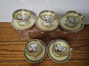 VINTAGE BSE(BROMER&SCHMIDT) GERMANY DEMITASE CUP & SAUCER SET (5 TOTAL) - Picture 1 of 19