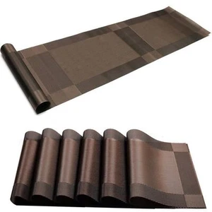 Placemats Washable Pvc Table Mats Woven Vinyl Placemat For Dining Table Place Ma - Picture 1 of 7