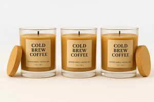 Cold Brew Coffee Candle Coffee Flavor Fragrance 7.oz Coffee Scent (PACK OF 3) - Picture 1 of 10